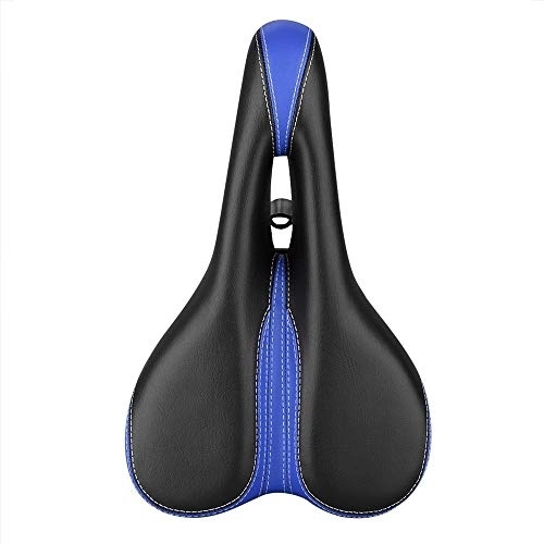 Mountain Bike Seat : Home gyms Bicycle seat Comfortable bicycle saddle with memory foam, ladies and men breathable mountain bike / exercise bike / road bike cushion (Color : Blue)