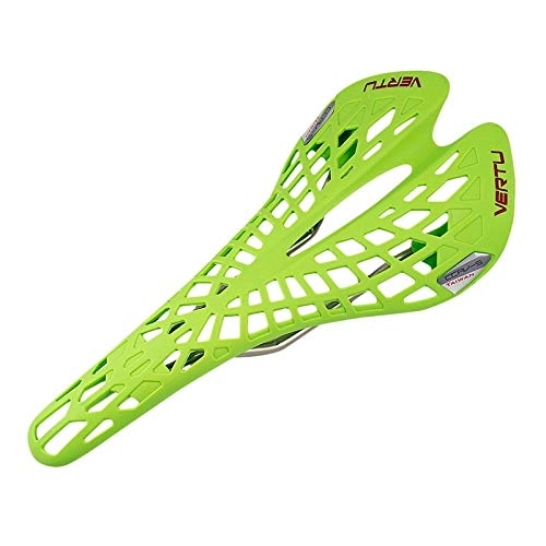 Mountain Bike Seat : HQ's perfect store Cycling equipment Mountain bike bicycle openwork seat saddle, Dimensions: 28.7 cm x 13.2 cm x 7.7 cm Safe and practical (Color : Green)