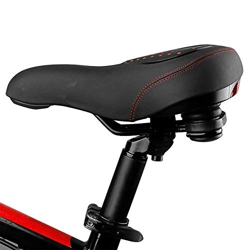 Mountain Bike Seat : HQAA Wide Bike Seat, Comfortable Bicycle Seat, Bicycle Saddle Seat Great Fits Spin, Mountain Bikes Or Outdoor Cycling(Color:red)