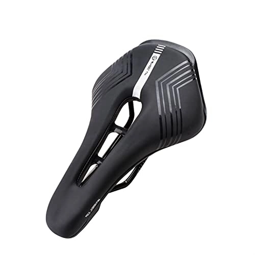 Mountain Bike Seat : HQBicyCleseat Bike Seat, Bicycle Saddle Comfortable Waterproof Soft Wide Bike Gel Saddles, Breathable Mountain Bike Seat, Soft Cushion Memory Foam for MTB, Spinning Bikes (Color : Black)