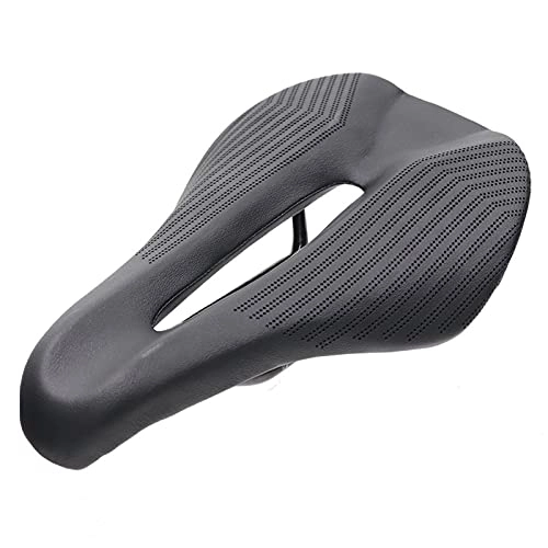 Mountain Bike Seat : HSYSA CARBON Breathable Road MTB Mountain BikeBicycle Parts Tt Cycling Cushion Wide Cycling Seat Comfort Saddle 235X145MM (Color : Black)