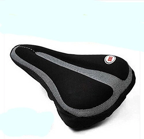Mountain Bike Seat : HZJ Mountain Bike Seat Soft Silicone &Memory Cotton Saddle Shock Absorber Cushion Designed Resistant Breathable Bicycle Accessories Black 28*19Cm