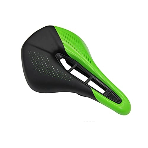 Mountain Bike Seat : HZTEC Bike Seat Bicycle Seat Bike Saddle Mountain Bike Saddle Comfortable Cycling Saddle Saddles Mountain Bike Racing Saddle Pu Breathable Soft Seat Cushion (Color : Green)