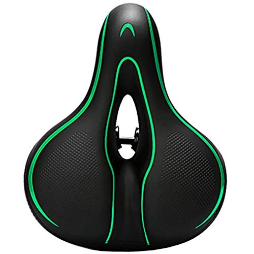 Mountain Bike Seat : inChengGouFouX Comfortable Experience Bicycle Saddle Mountain Bike Bicycle Seat Riding Equipment Cushion for All Seasons Durable Bicycle Seat (Color : Green, Size : 24X10x18cm)