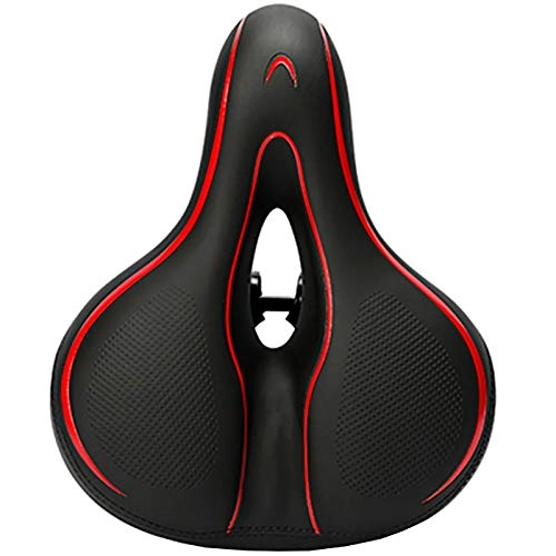 Mountain Bike Seat : inChengGouFouX Comfortable Experience Bicycle Saddle Mountain Bike Bicycle Seat Riding Equipment Cushion for All Seasons Durable Bicycle Seat (Color : Red, Size : 24X10x18cm)