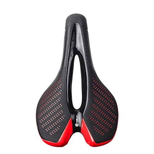 Mountain Bike Seat : inChengGouFouX Mountain Bike Saddles Comfortable Men and Women Exercise Bike Seat Replacement Bicycle Saddle Bicycle Seat (Color : Red, Size : One size)