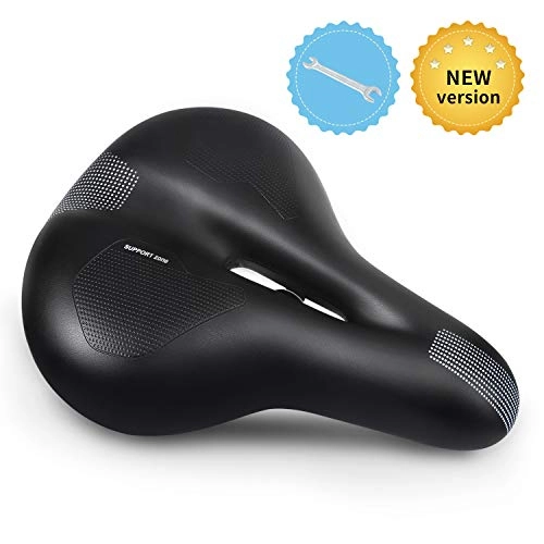 Mountain Bike Seat : ipow Bicycle Saddle Replacement Padded, Comfort Bike Seat for Women or Men, Soft High Density Memory Foam with Dual Shock Absorbing Rubber Balls Suspension Universal Fit for Cyclebikes