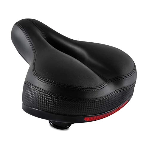 Mountain Bike Seat : IPOW Comfort Bike Seat for Women or Men, Bicycle Saddle Replacement Padded Soft High Density Memory Foam with Dual Shock Absorbing Rubber Balls Suspension Universal Fit for Indoor / Outdoor Bikes, Black