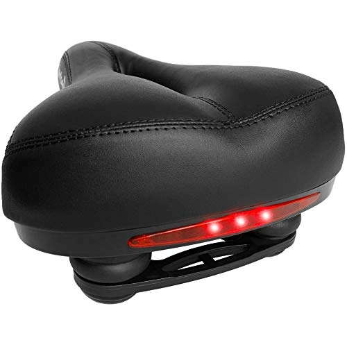 Mountain Bike Seat : Jerbens Comfort Bike Saddle Ultra Comfortable Memory Foam with Shock Absorbers and Integrated LEDs for Mountain Bike, Mountain Bike, Road Bike and Commercial Bike Men, Women and Children