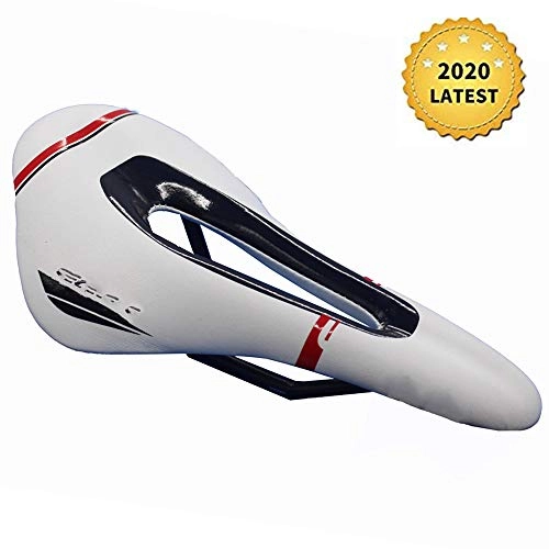 Mountain Bike Seat : JHDUID Bicycle Seat Saddle, Mountain Road Bike Soft Gel Cushion Saddle Waterproof & Breathable Shock Adults Bicycle Seat Absorber Fit Women And Men Most Bikes, White