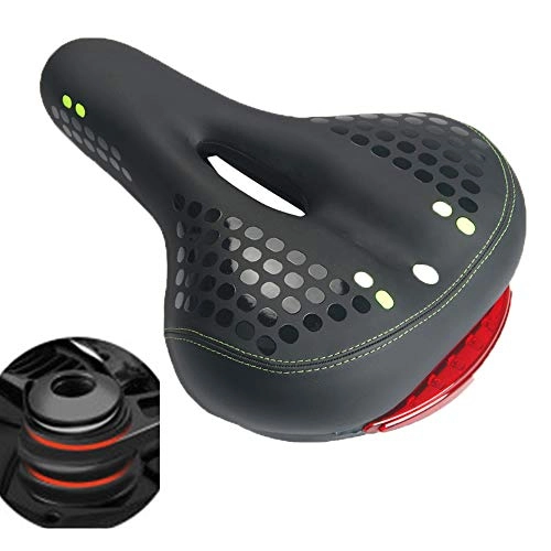 Mountain Bike Seat : JHDUID Bike Seat Bicycle Saddle, Saddle Soft Bicycle Seat Cushion with Taillight Mountain Bike Seat Waterproof & Breathable Road Bikes Seat Fit Most Bikes
