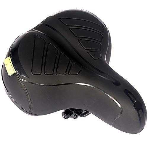 Mountain Bike Seat : JIAGU Padded Bicycle Saddle Comfortable Not Sultry Bicycle Saddle Thickened Seat Cushion Mountain Bike Seat for Women Men (Color : Black, Size : 25x20cm)