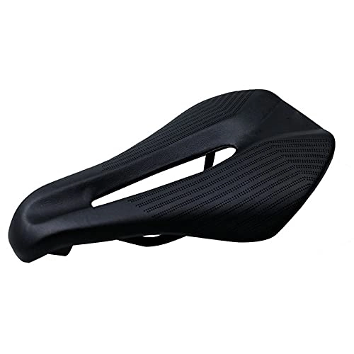 Mountain Bike Seat : Jiahezi Bicycle Saddle ， Comfort Wide Cushion Pad Waterproof Breathable Universal for Bicycle Leather Saddle for Fits MTB Mountain Bike / Road Bike / Spinning Exercise Bikes (Color : Black)