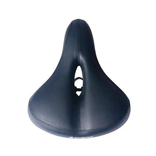 Mountain Bike Seat : Jiansheng01-ou Bicycle Seat Cushion, Mountain Bike Soft And Breathable Wide Bicycle Saddle Cushion, Tail Light Hollow Waterproof Seat, Suitable For Most Bicycles, (Color : Blue, Size : 28 * 21cm)