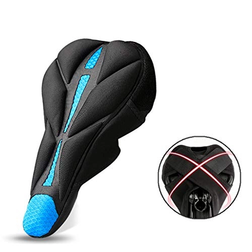 Mountain Bike Seat : JIBO Bike Saddle Thick Sponge Bicycle Saddle Cover Cycling Seat Comfortable Cushion Soft Seat Cover For Accessories 290 * 160Mm, Blue
