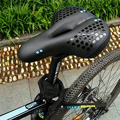Mountain Bike Seat : JieLuoTE Comfortable Bike Seat, PU Breathable Soft With Warning Taillight Cycling Seat Cushion, Memory Foam Padded Soft Bicycle Saddle, for Men and Women Mountain Exercise City Folding Road Bike
