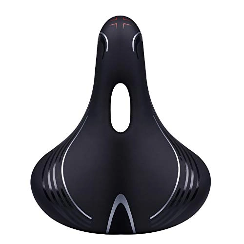 Mountain Bike Seat : JIGAN Extra Wide and Padded Bicycle Saddle for Men and Women Comfort - Universal Bike Seat Replacement