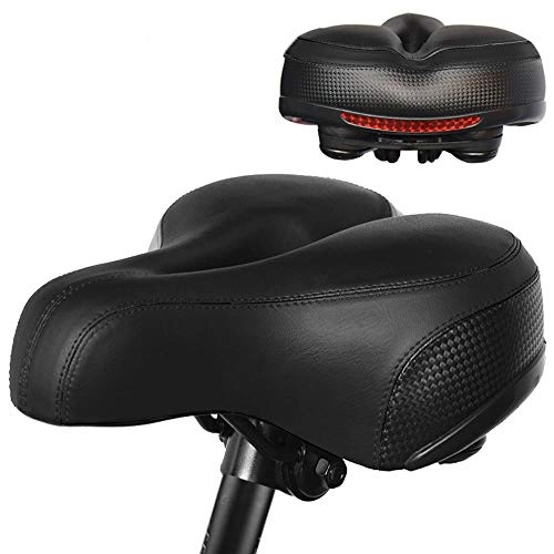 Mountain Bike Seat : JIGAN Gel Bike Seat, Road Bike Saddle with Dual Shockproof Ball and Backlight Reflective Tape