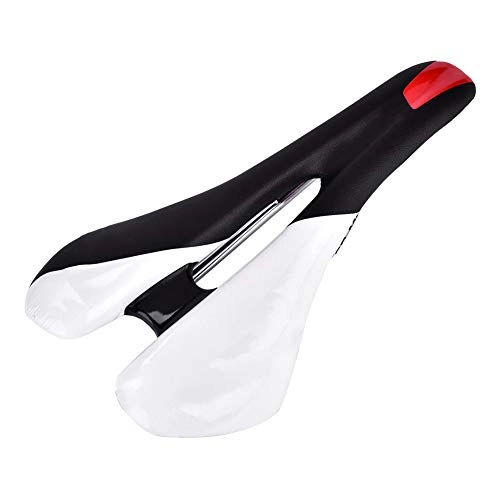 Mountain Bike Seat : Jinyi Bicycle Saddle, PU Leather Shockproof Exquisite Durable Soft Ergonomic Bicycle Cushion for Mountain Bike for Outdoor(Black and White)