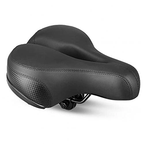 Mountain Bike Seat : JSJJAUJ Bike Saddle Thickened Extra Comfort Ultra Soft Pad Reflective Lightweight MTB Mountain BicycleSeat Pad with Spring (Color : Black)