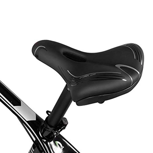 Mountain Bike Seat : JTRHD Waterproof Bicycle Saddle Comfort Outdoor Bikes Wide Bicycle Saddle for Mountain Bike Comfortable Soft Wide (Color : Black, Size : One size)