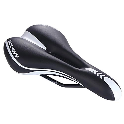 Mountain Bike Seat : JW-YZWJ Mountain Road Bike Saddle Silicone Cushion Hollow Breathable Comfortable Shock Absorbing Cycling Products, B