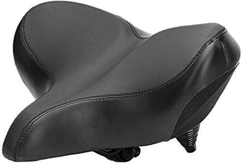 Mountain Bike Seat : JYCCH PU Bike Seat Cover Soft Comfortable Wide Bicycle Saddle Cushion Pad for Mountain Bike Road Bike (Black)