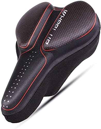 Mountain Bike Seat : JZTOL Bicycle Saddle, MTB Saddling Waterproof Soft Cycle Seat For Women And Men, Bicycle Cushion Bicycle Seat Professional In Road Bike, Mountain Bike, Exercise Bike (Color : #2 (Starry-red))