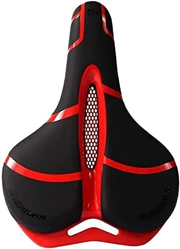 Mountain Bike Seat : JZTOL Bike Seat Bicycle Saddle Central Vent Spring Damping Mountain Fitness Casual Soft And Comfortable Waterproof PU Polyurethane，3 Colors (Color : Red)