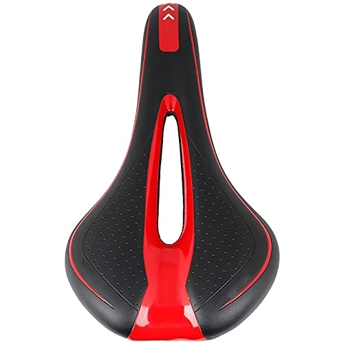 Mountain Bike Seat : KCCCC Bike Saddle Breathable Mountain Bike Saddle Bicycle Seat Cushion Double Tail Wing Center Hollow Seat Cushion for Road Bike (Color : Red, Size : 27.5x14.5cm)