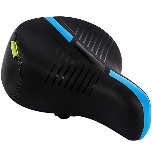 Mountain Bike Seat : KCCCC Bike Saddle Mountain Bike Saddle Classic Style Comfortable and Bold Breathable Spring Bike Seat for Road Bike (Color : Blue, Size : 31X28x18cm)
