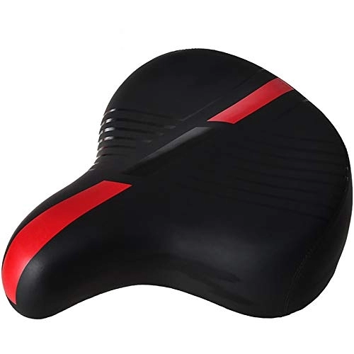 Mountain Bike Seat : KCCCC Bike Saddle Mountain Bike Saddle Classic Style Comfortable and Bold Breathable Spring Bike Seat for Road Bike (Color : Red, Size : 31X28x18cm)