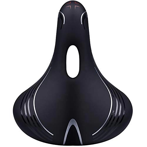 Mountain Bike Seat : KCCCC Bike Saddle Mountain Bike Seat Cushion Hollowed Out Bicycle Seat Cushion Riding Equipment Accessories for Road Bike (Color : Black, Size : 22x26cm)