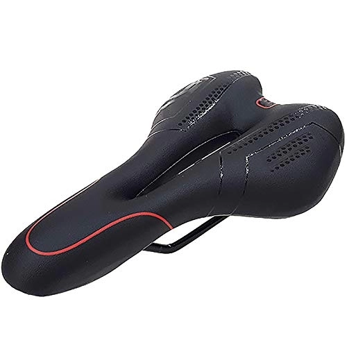 Mountain Bike Seat : KCCCC Bike Saddle Mountain Bike Seat Silicone Seat Mountain Bike Saddle Riding Equipment Breathable Bicycle Saddle for Road Bike (Color : Red, Size : 27x16cm)
