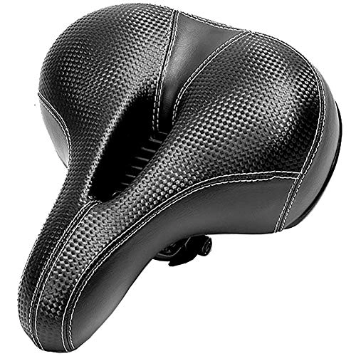 Mountain Bike Seat : KDOAE Comfortable Road Mountain Bicycle Saddle Bicycle Saddle Soft Hollow Saddle Bicycle Accessories Saddle Fit Most Bikes Most Bikes (Color : Black, Size : 24x18x10cm)