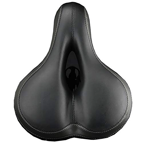Mountain Bike Seat : KDOAE Comfortable Road Mountain Bicycle Saddle Bicycle Seat Cushion Thickened and Comfortable Breathable Saddle Seat Bicycle Seat Accessories Most Bikes (Color : Black, Size : 25x20x12cm)