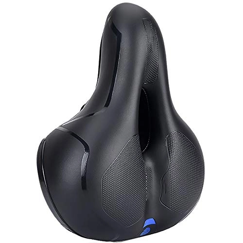Mountain Bike Seat : KDOAE Comfortable Road Mountain Bicycle Saddle Bicycle Seat Mountain Bike Seat Cushion Breathable and Comfortable Super Soft Riding Saddle Most Bikes (Color : Blue, Size : 26x21.5cm)