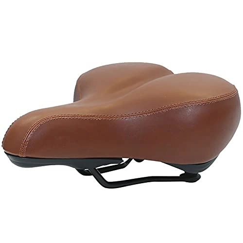 Mountain Bike Seat : KDOAE Comfortable Road Mountain Bicycle Saddle Seat Cushion Color Matching Saddle Electric Bike Waterproof Thickened Cushion Accessories Most Bikes (Color : Brown, Size : 27x21cm)