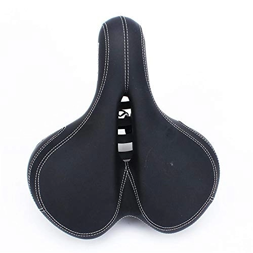 Mountain Bike Seat : KDOQ Bike Seat Widened Shockproof Thickening Electric Bicycle Saddle Road Bicycle Cushion Comfortable Breathable Bike Seat for Mountain Bikes Etc (Color : Black, Size : One size)
