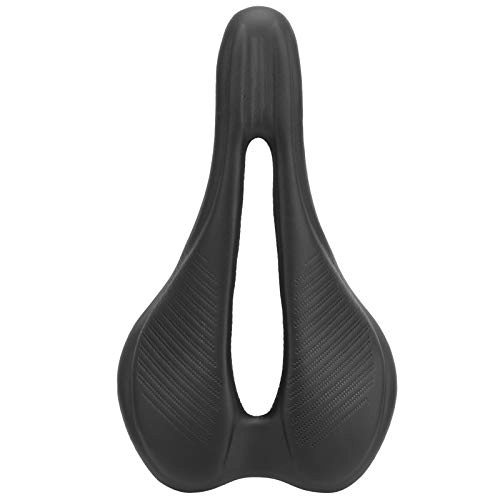 Mountain Bike Seat : Keenso Bike Saddle Cushion, Ultralight Microfiber Leather Bicycle Saddle Cushion Hollow-out Breathable Bike Seat Cushion Black for Mountain Bike Road Bike Bicycles and Spare Parts