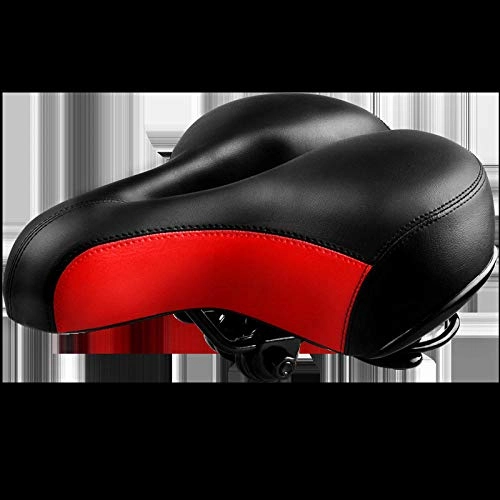 Mountain Bike Seat : KEKEK Bicycle seat mountain bike seat big butt super soft and comfortable bicycle seat widening and thickening accessories riding saddle-Medium-red_conventional