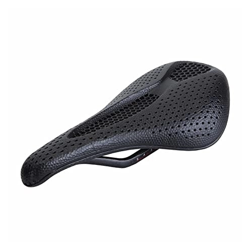 Mountain Bike Seat : KEMIE Luoqun Store Carbon Fiber 3D Printed Bike Saddle 143mm UltraLight And Breathable Mountain Bicycle Cushion Soft Seat Compatible With Road Bike MTB Parts (Color : 3D-1)
