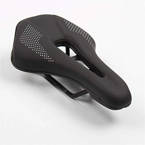 Mountain Bike Seat : KSFBHC Mountain Bike Stainless Steel Road Bike Cushion Seat Wide Hollow Saddle For Stealth Bicycle Saddle (Color : Black)