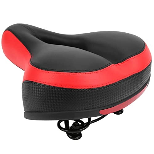 Mountain Bike Seat : KUIDAMOS Microfiber Leather + ABS + Sponge + Alloy Steel Bike Saddle, Comfortable Mountain Bike Hollow Saddle Ventilation System for Riding Without Pain(Black red)