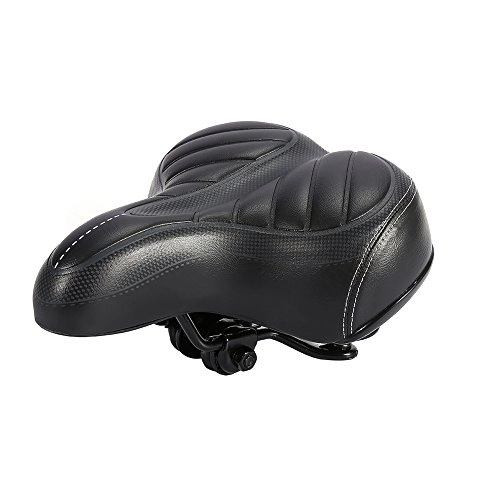 Mountain Bike Seat : lahomie Bike Saddle Seat, Wide Cushion Pad Bicycle Seat Comfort Cycling Saddle Comfortable Big Bum Bike Seat, Black