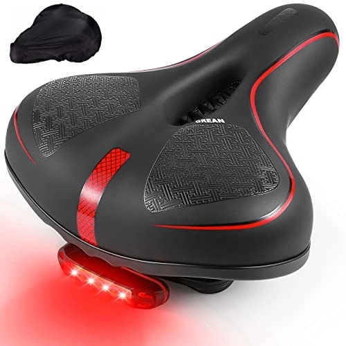 Mountain Bike Seat : LCYMD Comfortable Bicycle Seat Wide Bike Seat for Men Women with Memory Foam Dual Shock Absorbing Ball Replacement Soft Bike Saddle Cushion for Stationary / Exercise / Road / Mountain Bike