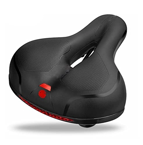 Mountain Bike Seat : lesulety Shock-absorbing bicycle saddle with reflective strips, waterproof bicycle seat for exercise bikes and outdoor mountain bikes with memory foam, Black