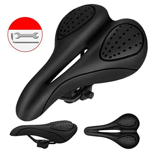 Mountain Bike Seat : LHY RIDING Bicycle Saddle 3d Thick Silicone Cushion Comfortable Breathable Waterproof Cushion Cover Mountain Bike Bicycle Saddle, Black