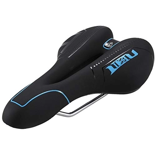 Mountain Bike Seat : LIANYG Bicycle Seat Bicycle Saddle Soft Comfortable Breathable Cushion MTB Mountain Bike Saddle Skidproof Silicone Cycling Seat 114 (Color : Blue, Size : One size)