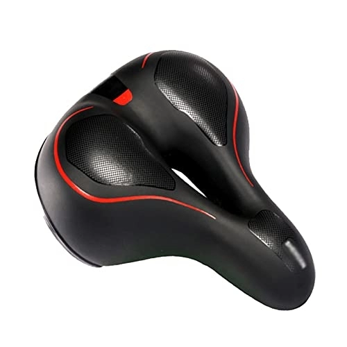 Mountain Bike Seat : Linckry Mountain Road Bike Seat for Women Men, Padded with Memory Foam Leather, Waterproof Wide bike saddle Taillight, Dual Spring Designed, Soft, Breathable, Fit Most Bikes
